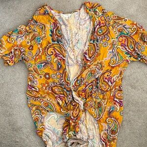 Terra & Sky Vibrant Paisley Poncho